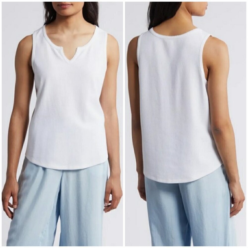 💕CASLON💕 Thermal Tank Top ~ White Medium M NWT